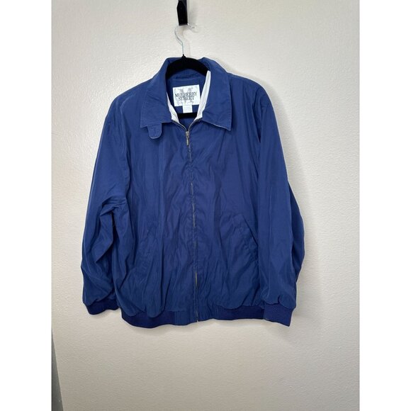 Mulberry Street Mens Blue Lightweight Jacket XL Polyester Blend Zip-Up‎ collared - Picture 4 of 8